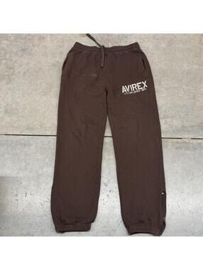 vintage avirex brown relaxed baggy fit sweatpants size large HAS STAINS